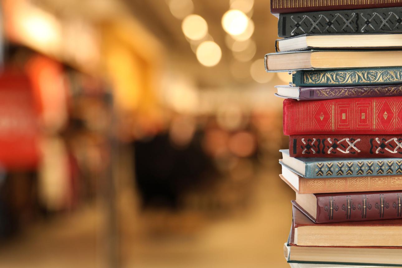 A stack of serious literary books
